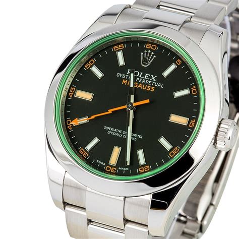 best price rolex milgauss green|rolex milgauss with green crystal.